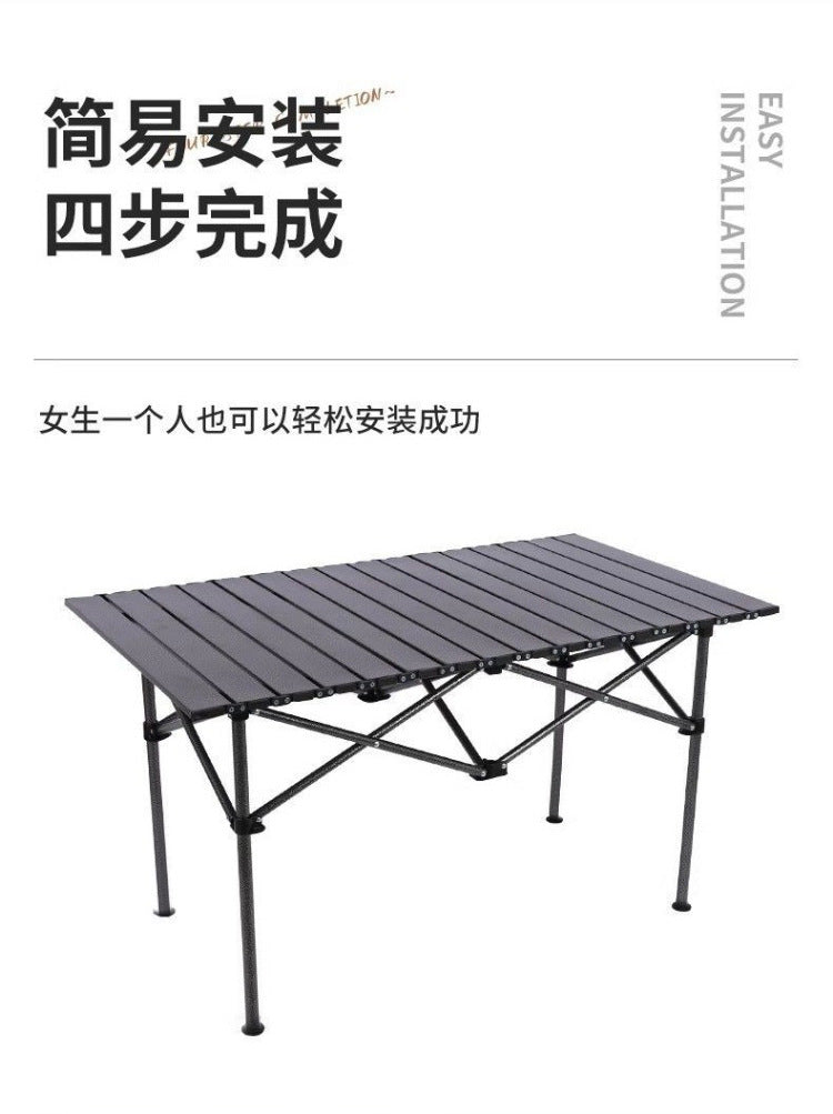Outdoor Folding Table and Chairs Portable Egg Roll Table Picnic Cooking Equipment Set Foldable Camping Table and Chairs