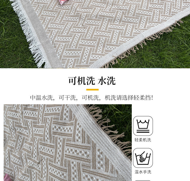 ins Camping Picnic Mat Xiaohongshu Thickened Picnic Cloth Mat Outdoor Tablecloth Studio Photography Props