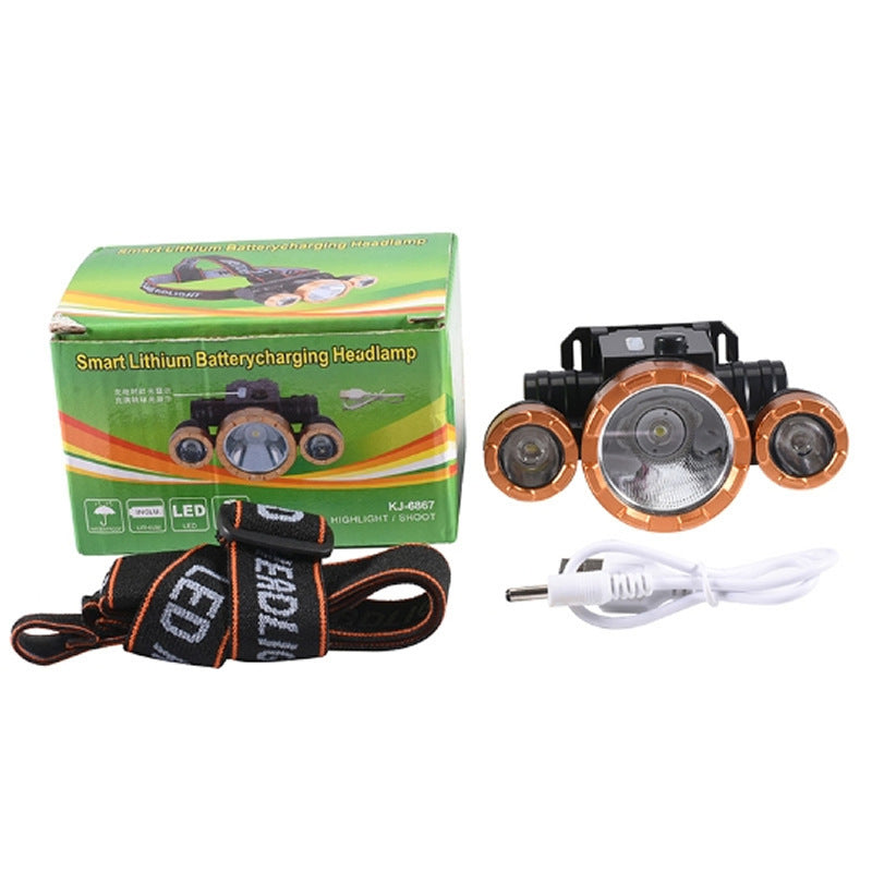 Headlamp Strong Light Head-Mounted led Headlamp Fishing Light Rechargeable Lithium Battery Two-Mode Outdoor Strong Light Headlamp Wholesale