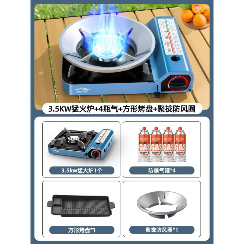 Portable Cassette Stove Outdoor Camping Gas Stove Commercial High Power Windproof Stove Cassette Stove Outdoor Cooking Equipment