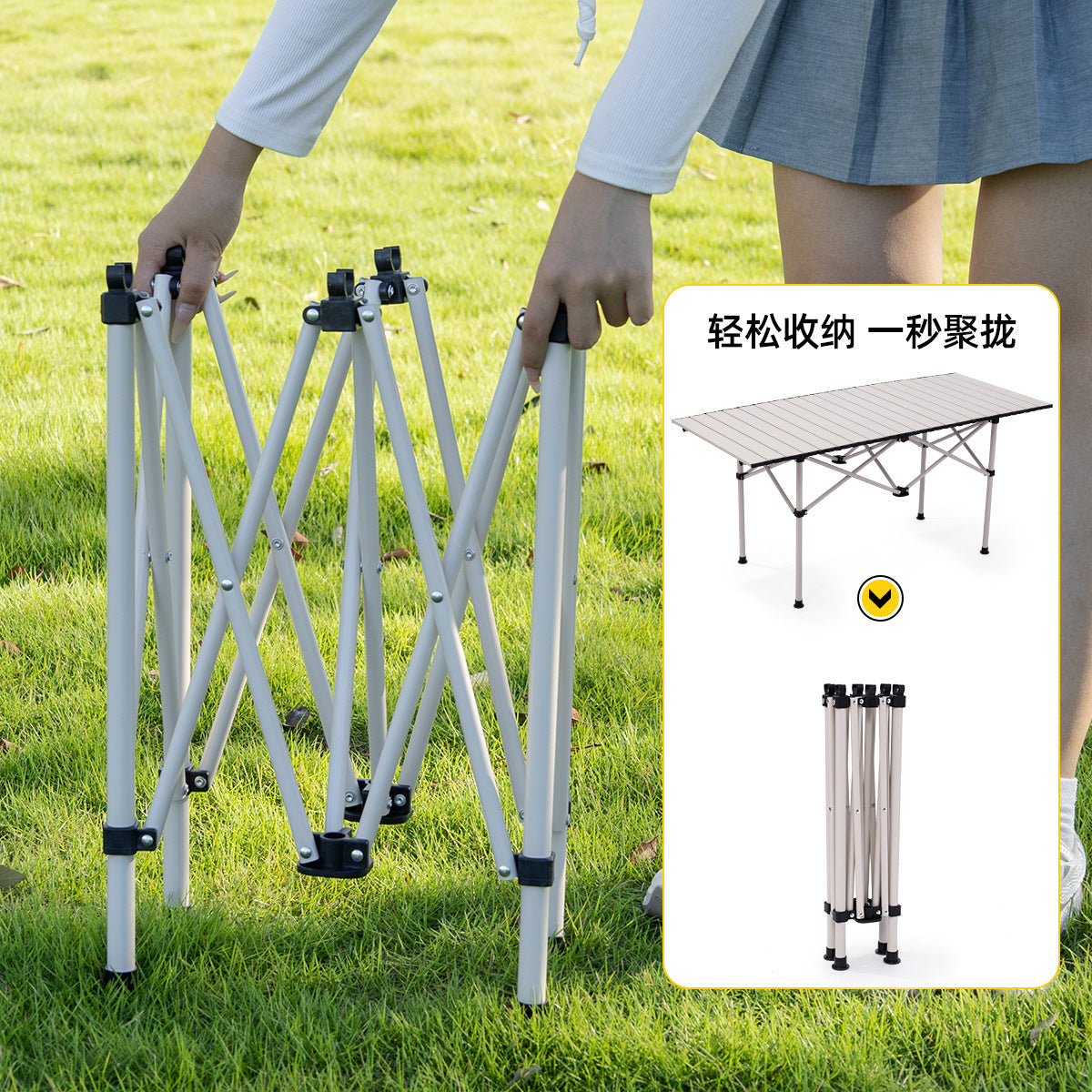 Outdoor Three-Piece Five-Piece Set Folding Chair Small Square Stool One-Piece Chair Gathering Table and Chair Set Small Square Table and Chair Camping Chair