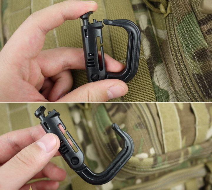 5PCS Wholesale D Ring Buckle Carabiner Keychain Equipment With Locking Buckle High-strength lightweight