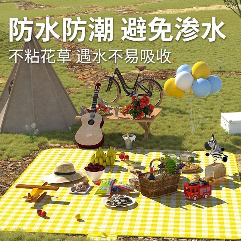 Picnic Mat Outdoor Moisture-Proof Portable Spring Outing Mat Thickened Camping Mat Beach Essential Supplies Picnic Cloth