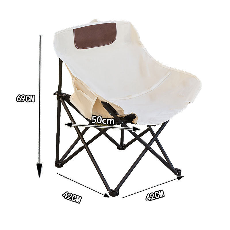 Moon Chair Portable Outdoor Table and Chair Set Lazy Chair with Backrest Ultra-light Fishing Stool Outdoor Camping Folding Chair