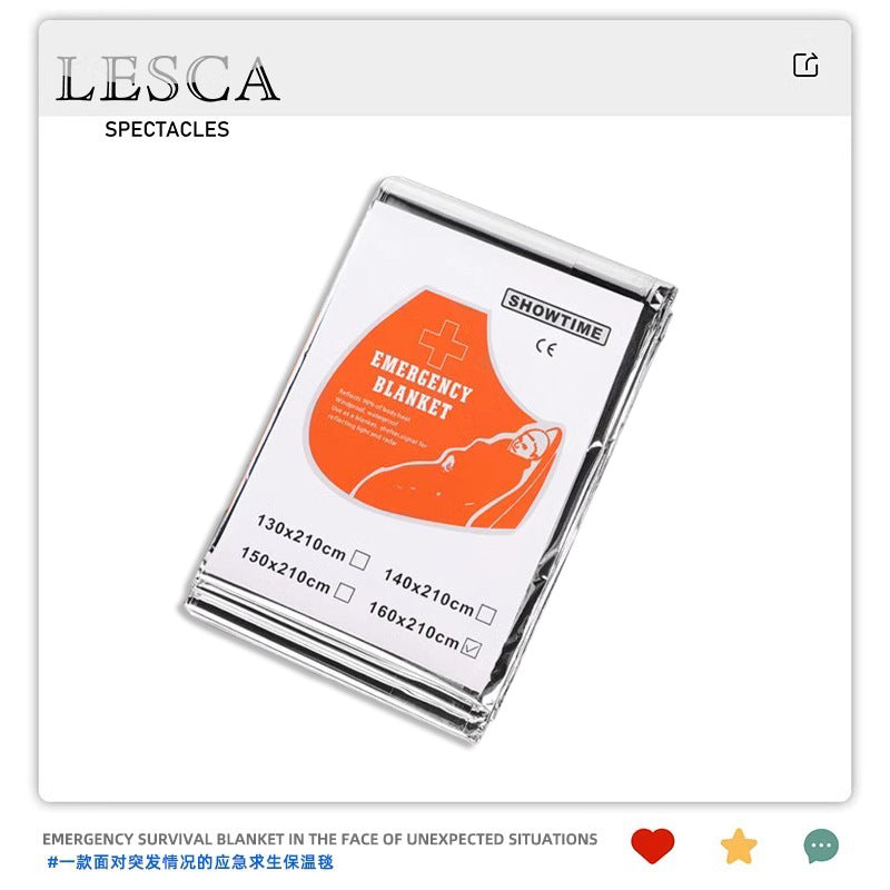 Outdoor Emergency Survival First Aid Blanket Tin Foil Aluminum Foil Off-Road Portable Compressed Thermal Survival Blanket Thickened Insulation Blanket