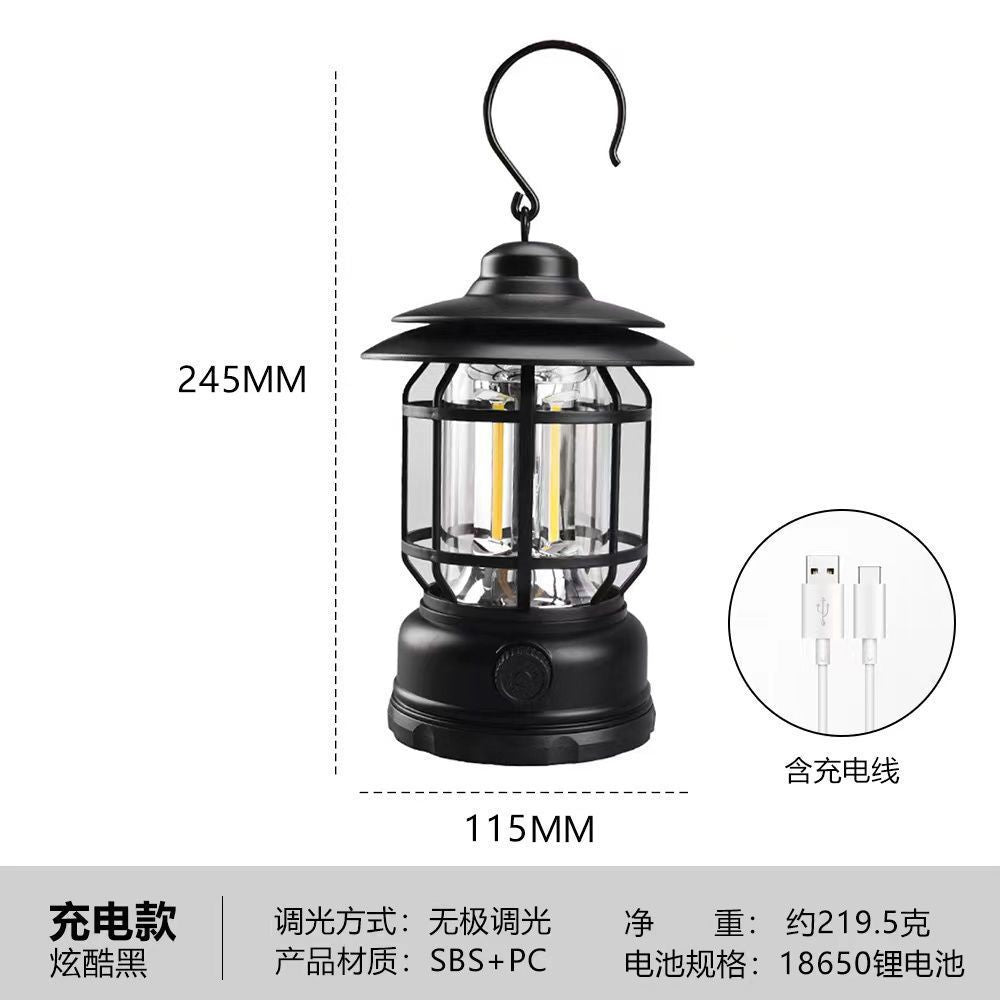 TikTok Hot Retro Camping Lantern Outdoor Camping Light Home Emergency Tent Light Multifunctional Portable Retro Lantern
