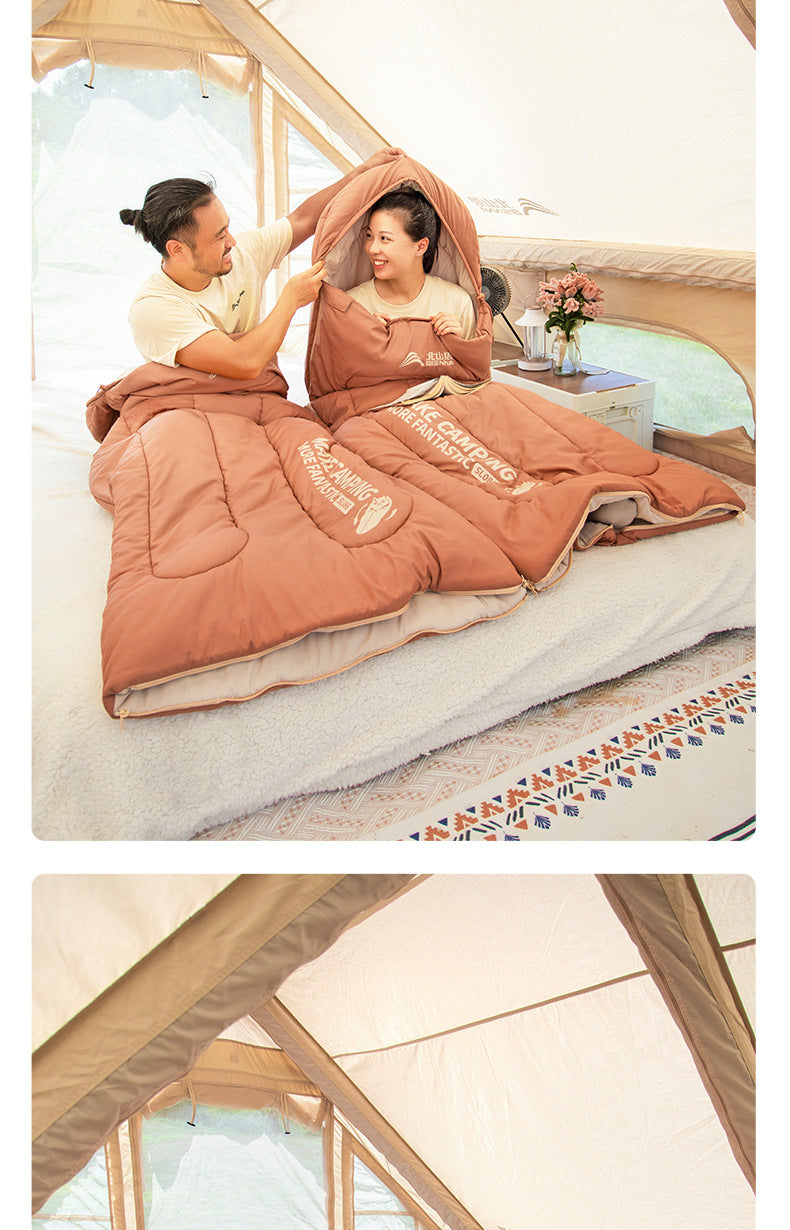 Beishan Wolf Sleeping Bag Four Seasons Universal Adult Outdoor Camping Lightweight Summer Car Use Single and Double Person Quilt Dual Use