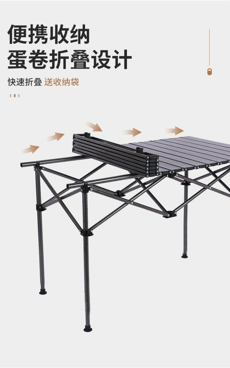 Outdoor Folding Table and Chairs Portable Egg Roll Table Picnic Cooking Equipment Set Foldable Camping Table and Chairs