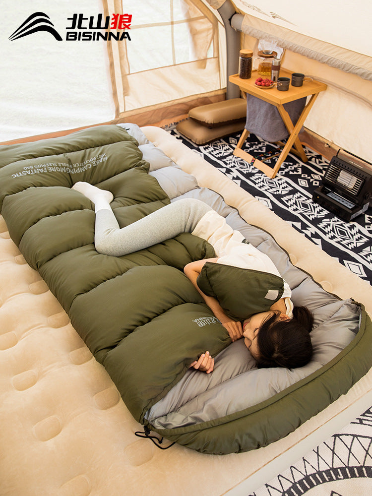 Beishan Wolf Sleeping Bag Winter Season Adult Graphene Thickened Cold-Proof Outdoor Camping Office Nap Dual-Use Quilt