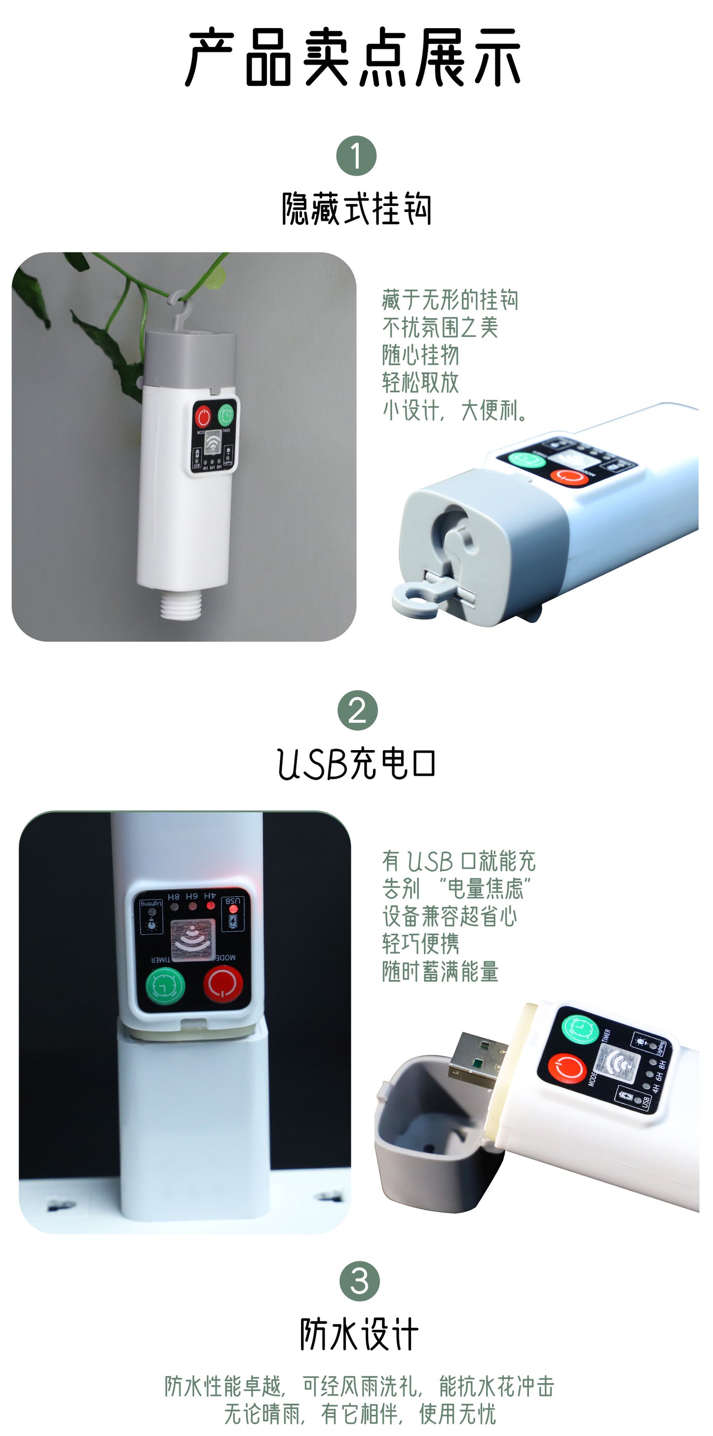 Cross-Border USB Rechargeable Leather Cord Light String with Remote Control Waterproof Outdoor Camping Tent Atmosphere Tape Measure Camping Light