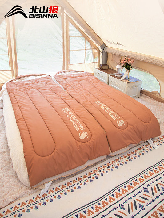 Beishan Wolf Sleeping Bag Four Seasons Universal Adult Outdoor Camping Lightweight Summer Car Use Single and Double Person Quilt Dual Use